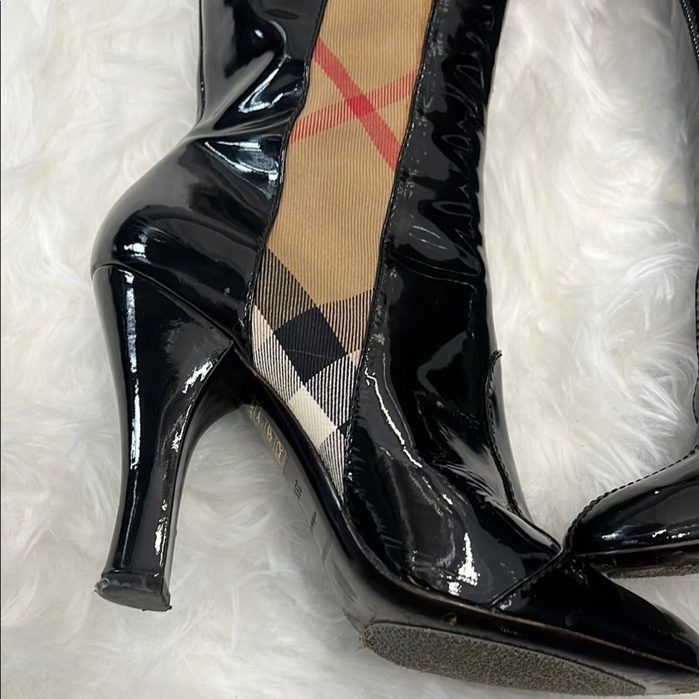 Burberry Black Patent Leather Knee-High Boots - Picture 4 of 4